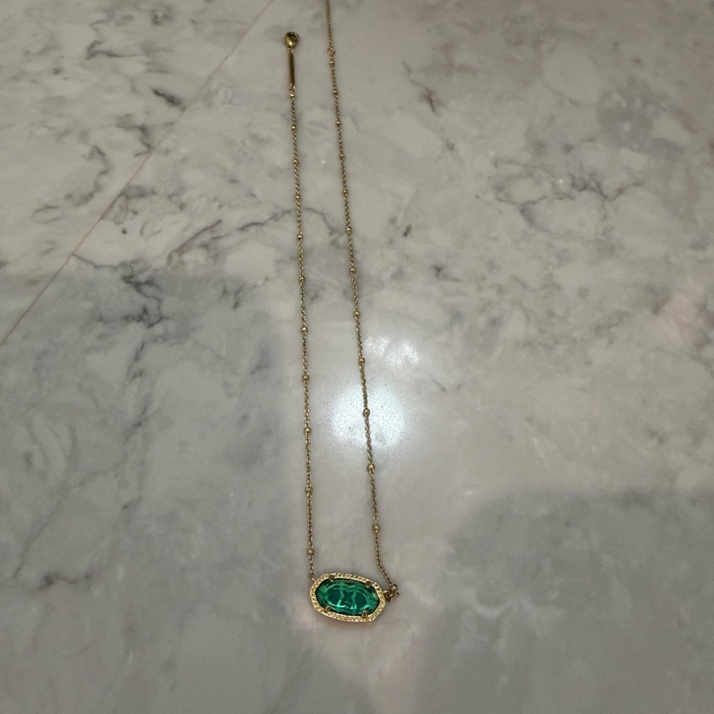Kendra Scott Gold Necklace with London blue Stone